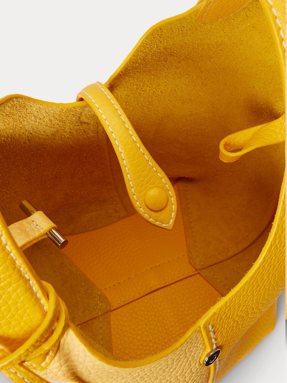 Ralph Lauren polo play yellow two toned leather mini tote - Picture 7 of 7